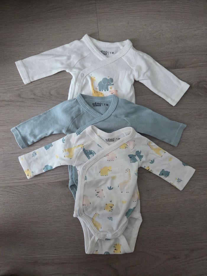 Lot de 3 bodies à manches longues à motifs