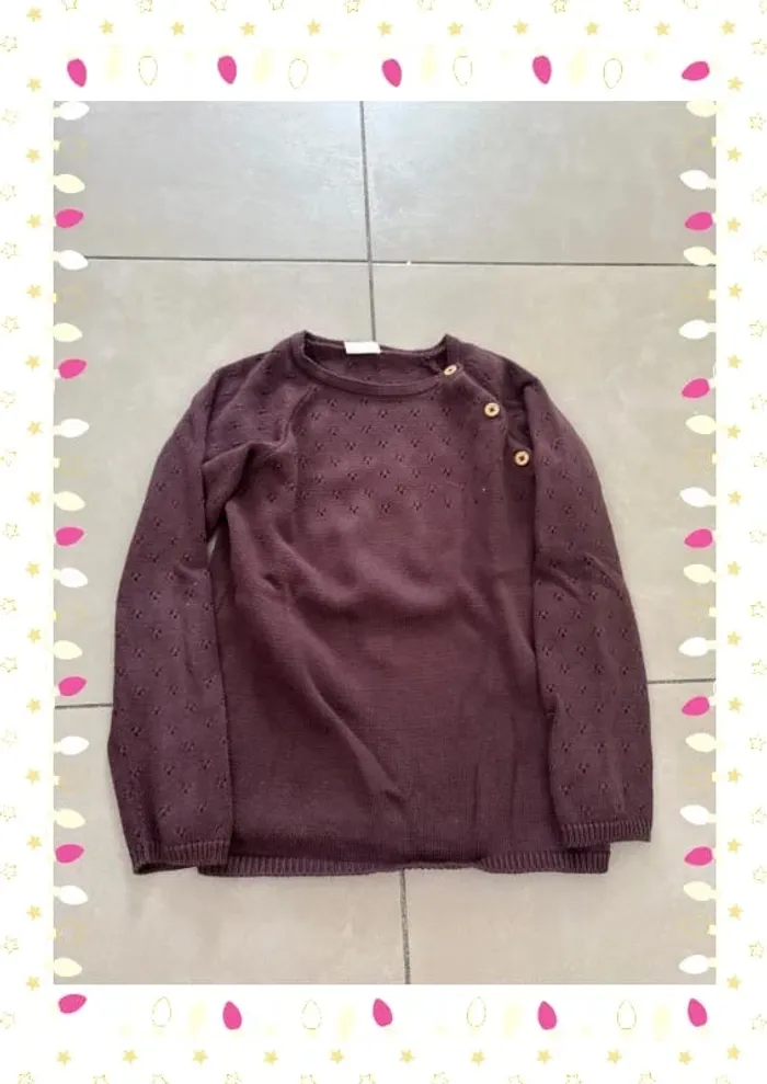 Pull marron enfant fille taille 10 ans lililotte - photo numéro 2