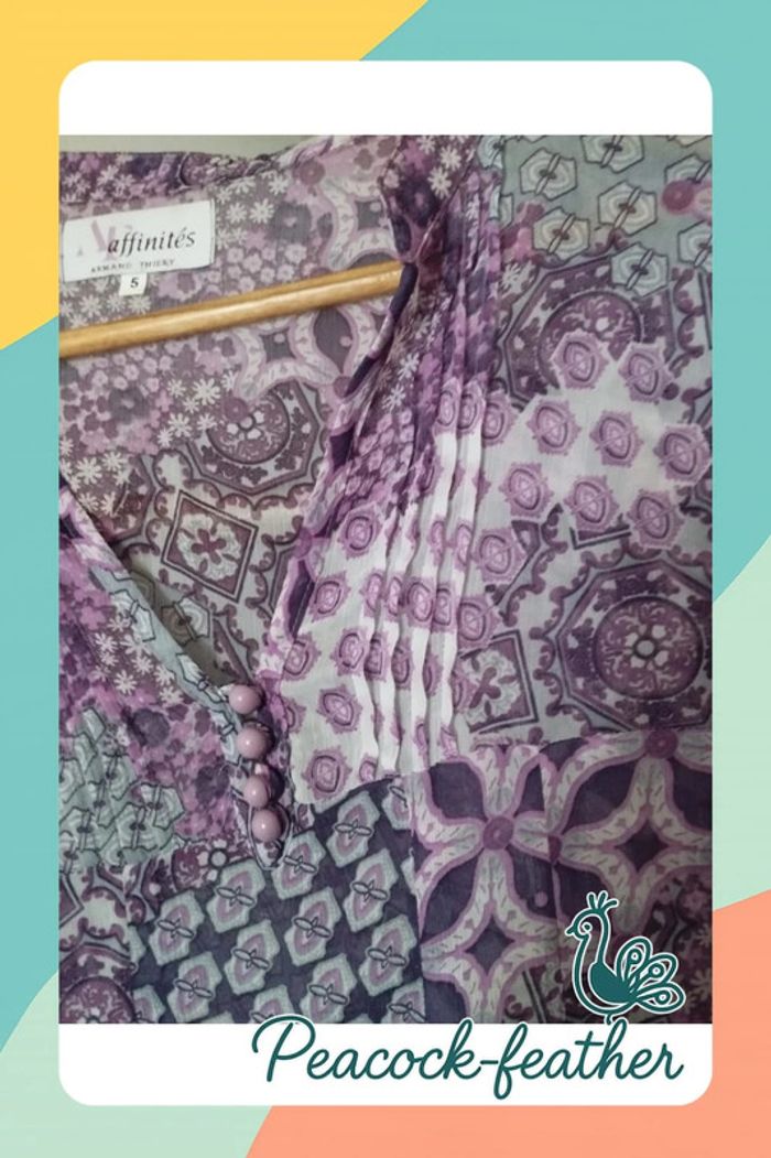 Blouse violette transparente T5 3/4 - photo numéro 7