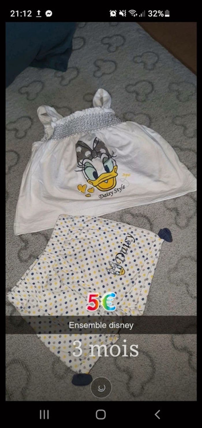 Ensemble disney 3 mois fille