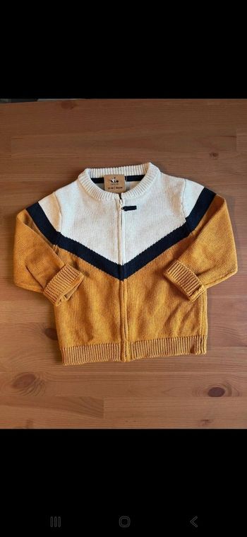 (Neuf non porté)🏷 🥰😍💙 superbe Gilet zippé tricot 23 mois garçon 💙😍🥰