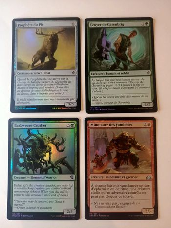 lot de 4 cartes magic foil en très bon état