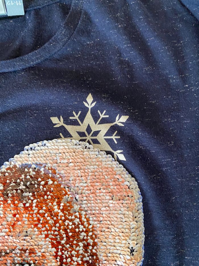 Tee shirt Desigual Disney avec sequins Reine des Neiges manche longue 11-12 ans - photo numéro 7