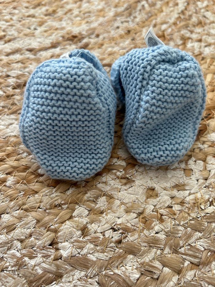 Chaussons nouveau né bleu - photo numéro 3