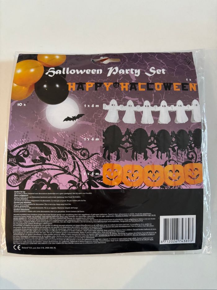 Décoration Halloween set ballons guirlandes fantôme citrouille araignée