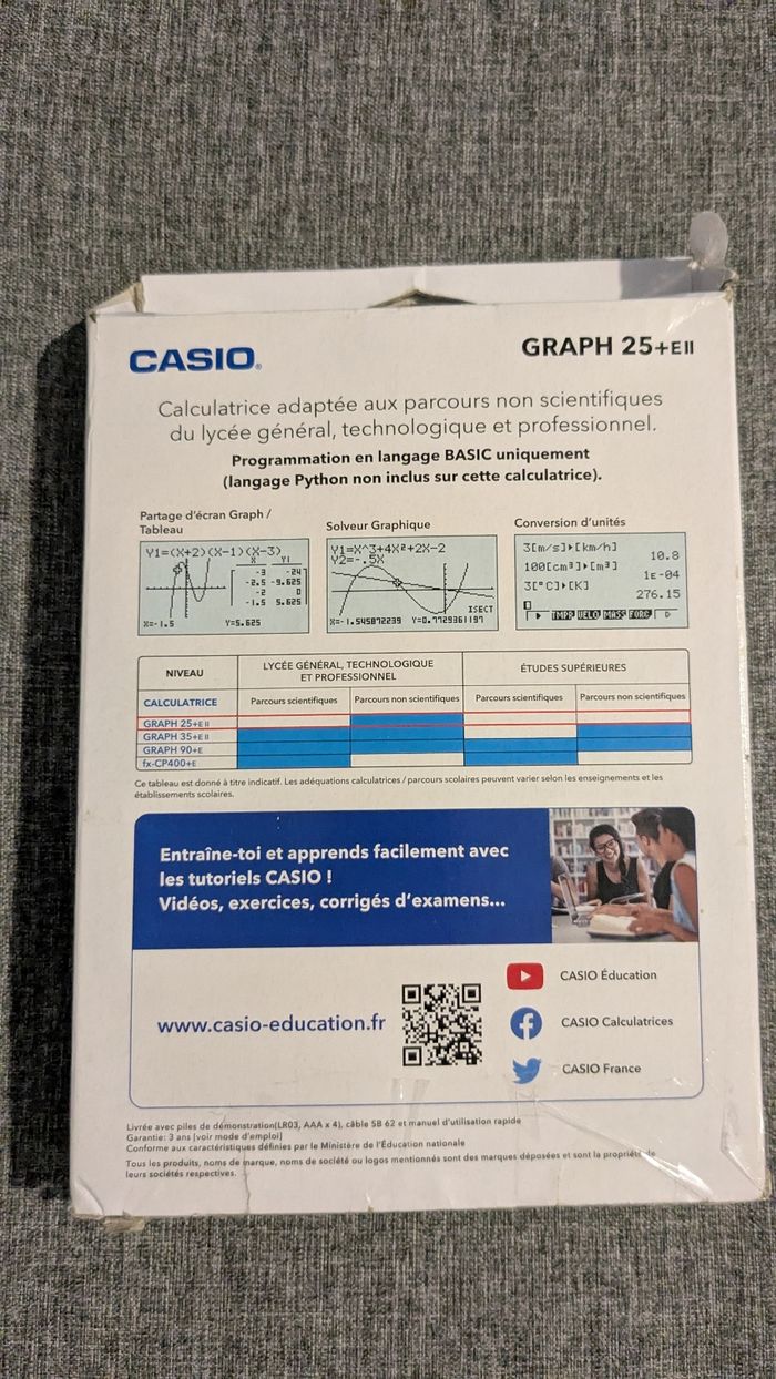 Calculatrice Casio graph 25+E II comme neuve - photo numéro 2