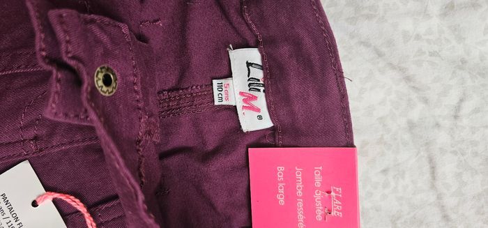 Pantalon fille 5 ans bordeaux Lilim – neuf avec étiquette - photo numéro 5