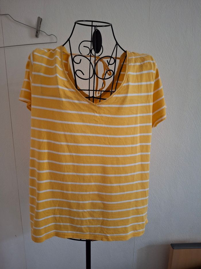 Tee shirt jaune et blanc xlu - photo numéro 4