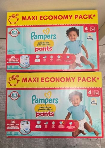 🍼 Pampers Premium Protection Pants T4
Lot de 2 × 82 couches (9–15 kg)