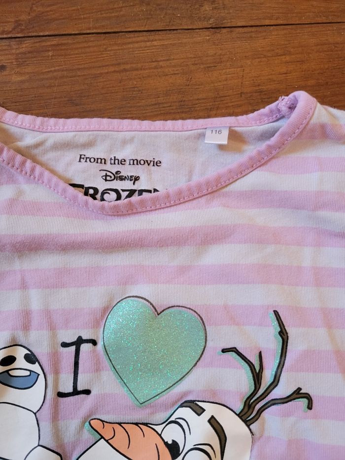 Tee-shirt manches longue fille 6ans olaf - photo numéro 2