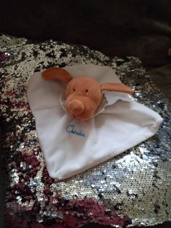 Doudou carre chien brun