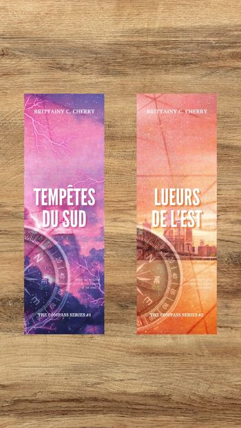 Marque page Tempêtes du Sud, Lueurs de l'Est, à l'ouest les vagues et étoiles du nord