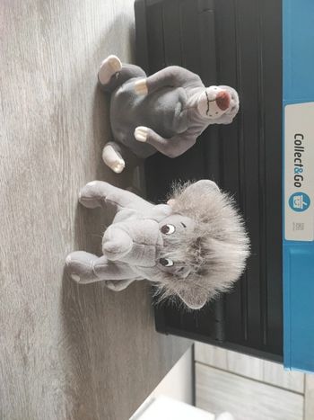 Lot de 2 peluches livre de la jungle 18 et 20 cm de haut