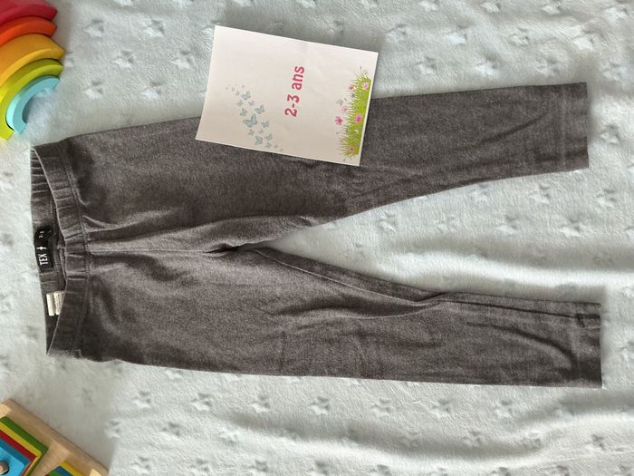 legging gris taille élastique 2/3 ans tex - photo numéro 3