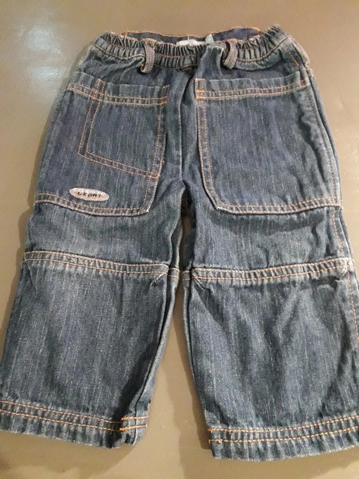 Pantalon jean large baggui Obaibi 12 mois original TBE - photo numéro 5