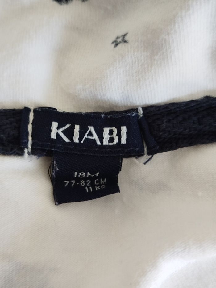 Body manches longues blanc imprimé noir Kiabi taille 18 mois - photo numéro 3