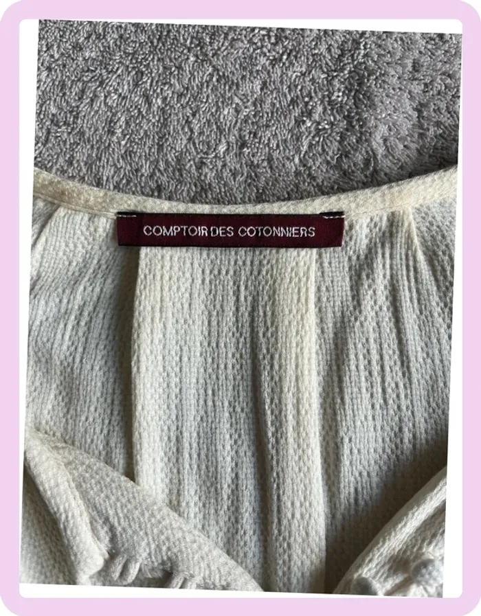Blouse crème Comptoir des Cotonniers – Taille 3 – 100 % Viscose - photo numéro 4
