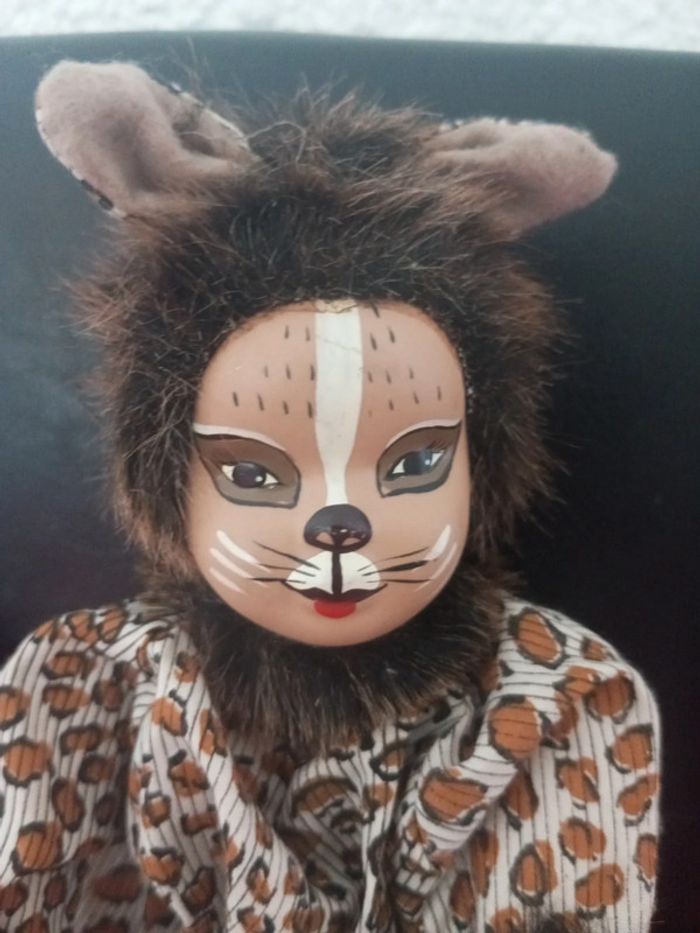 Poupée pantin clown chat tigre - photo numéro 2