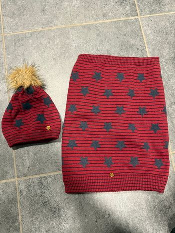 Bonnet et tour de cou IKKS 2/4 ans doublé fourrure