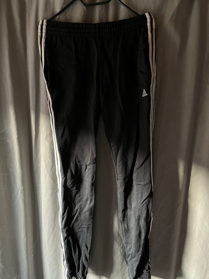 Jogging / Pantalon de survêtement Adidas Noir - Bandes Blanches (Taille 14 ans) - photo numéro 2