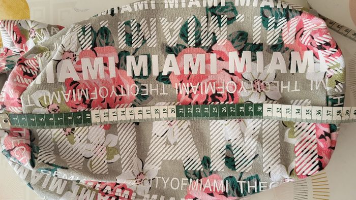 Robin Ruth Sac Miami -Porté Epaule&Fermeture Intégrale-Blanc, Lin&Motif Floral en TBE - photo numéro 7