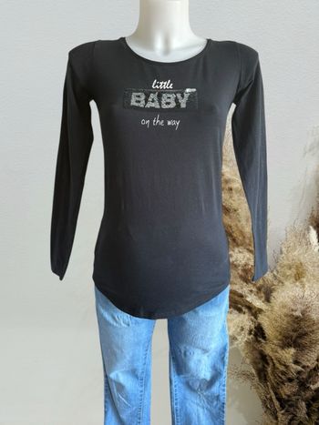 T-shirt manches longues grossesse noir T36/S baby boy