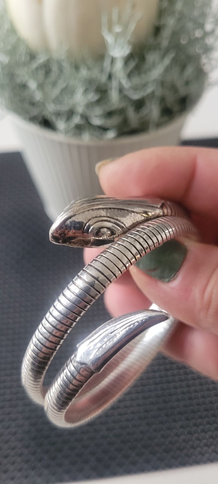 Bracelet gas bijoux serpent argenté excellent état - photo numéro 5