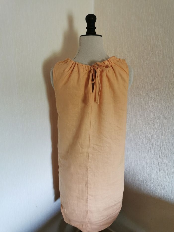 Robe d'été en lin orange clair Monoprix T38 - photo numéro 4