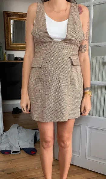 Robe débardeur à carreaux Zara
