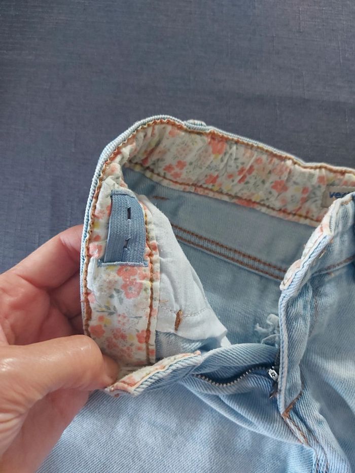 Bermuda Vertbaudet jeans clair 4 ans - photo numéro 7