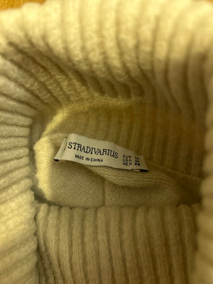 Pull manche longue col roulé blanc cassé - photo numéro 6