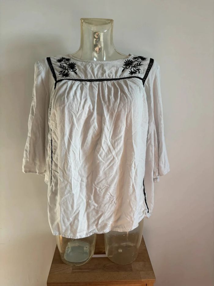 Blouse grain de malice 42 blanc et noir