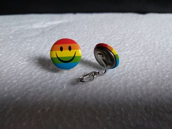 Boucles d'oreilles à pince Smiley