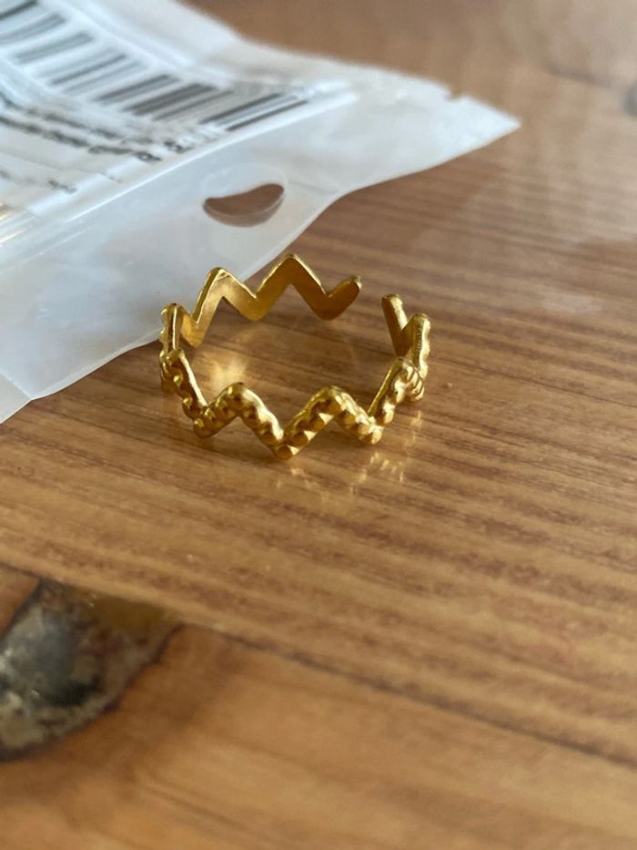 Bague en acier inoxydable dorée réglable - photo numéro 4