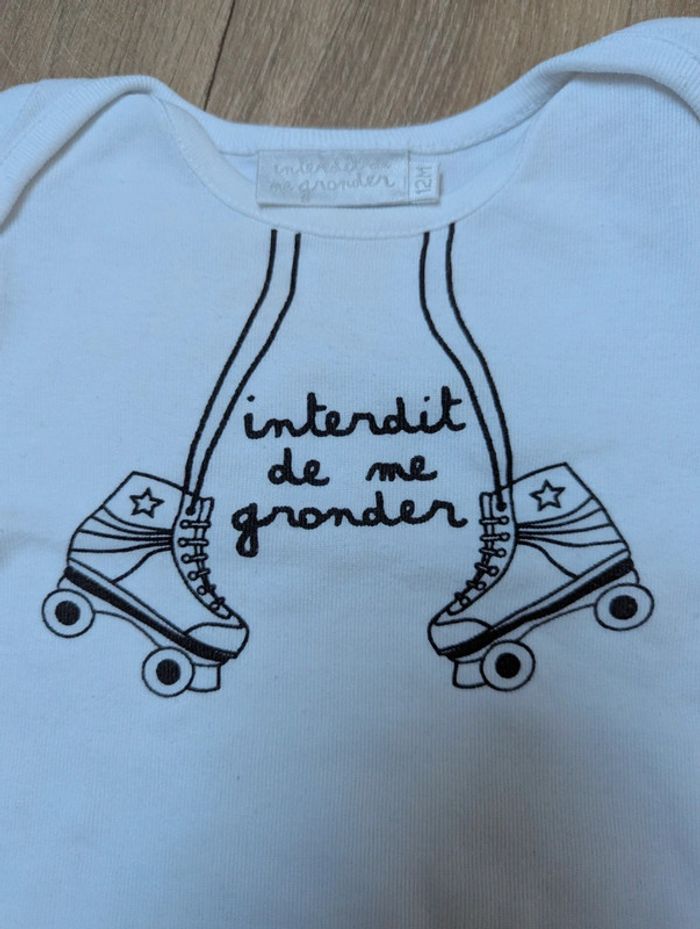 Body manches courtes interdit de me gronder 12 mois - photo numéro 2