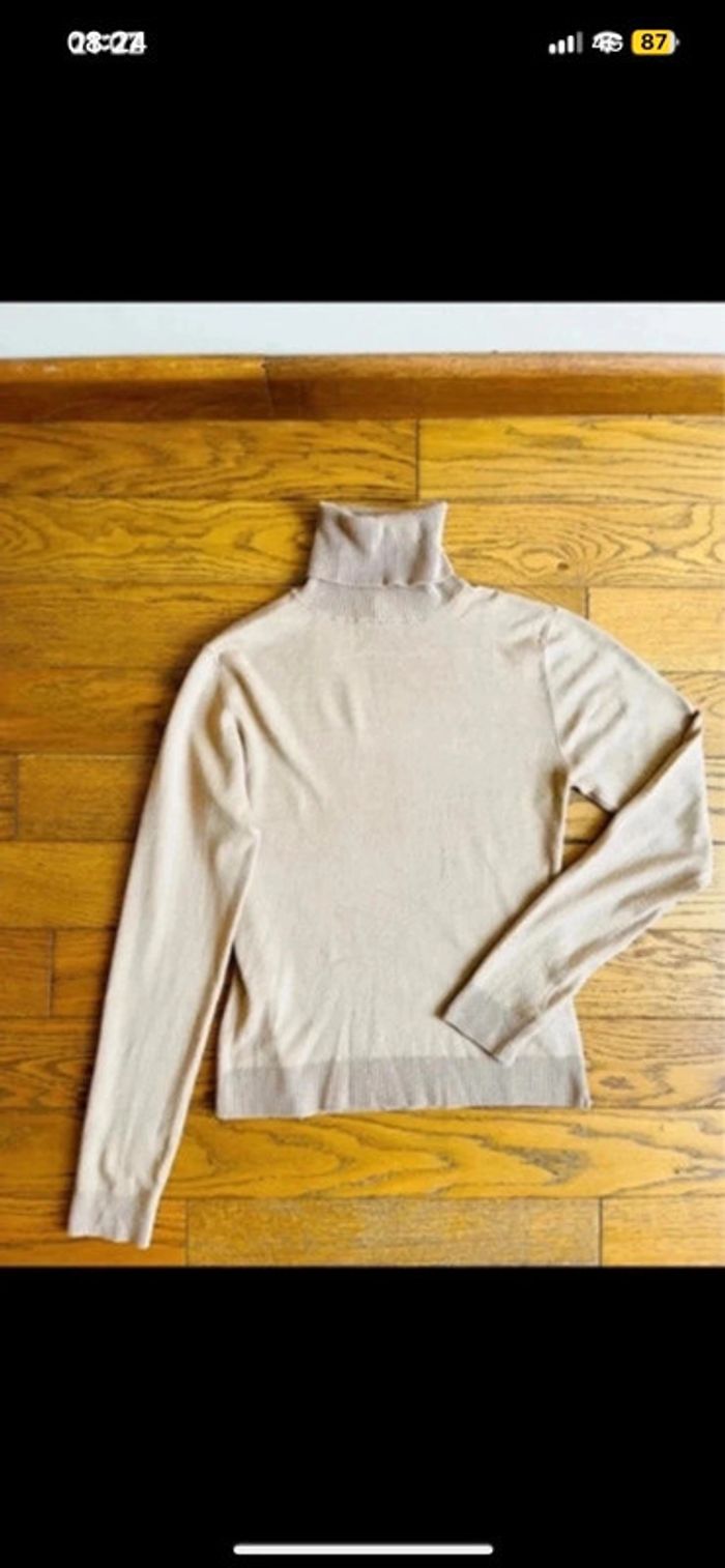 Pull col roulé Zara beige taille S - photo numéro 2