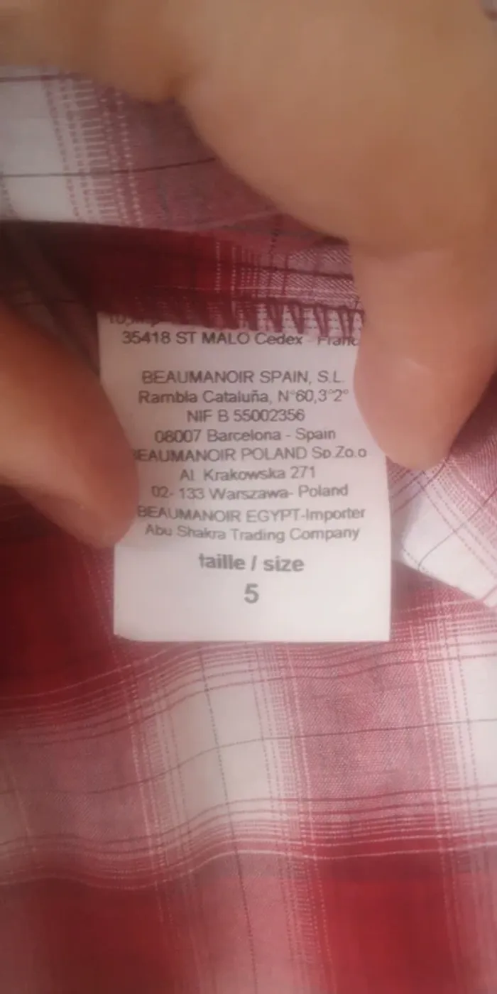 Chemise à carreaux rouge cache cache - photo numéro 4