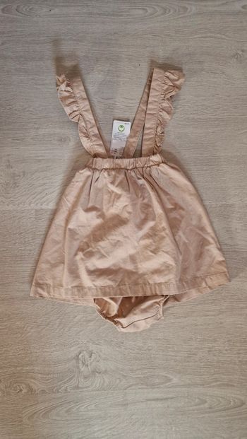 Robe à bretelles beige et culotte bloomer beige neuve avec 🏷 Kiabi 🐇36 mois🐇