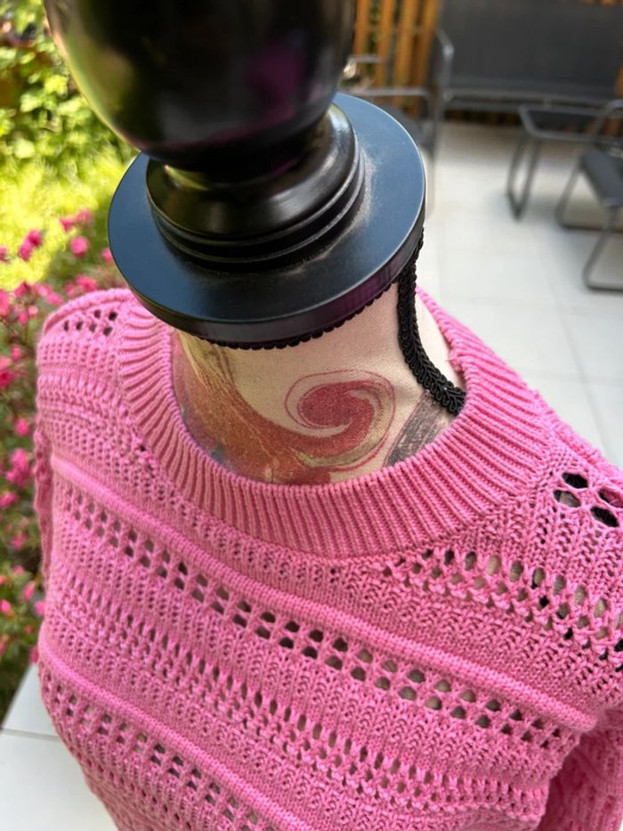 Pull été façon crochet rose fille coton - h&m 158 164 cm 12 14 ans - photo numéro 6