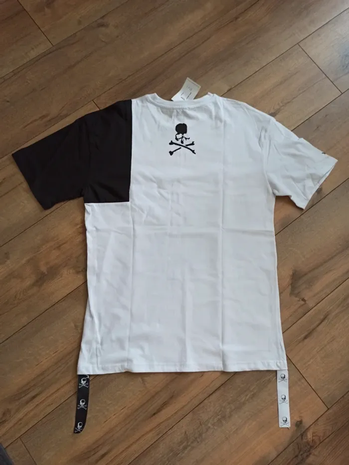 Tee shirt blanc et noir homme L - photo numéro 5