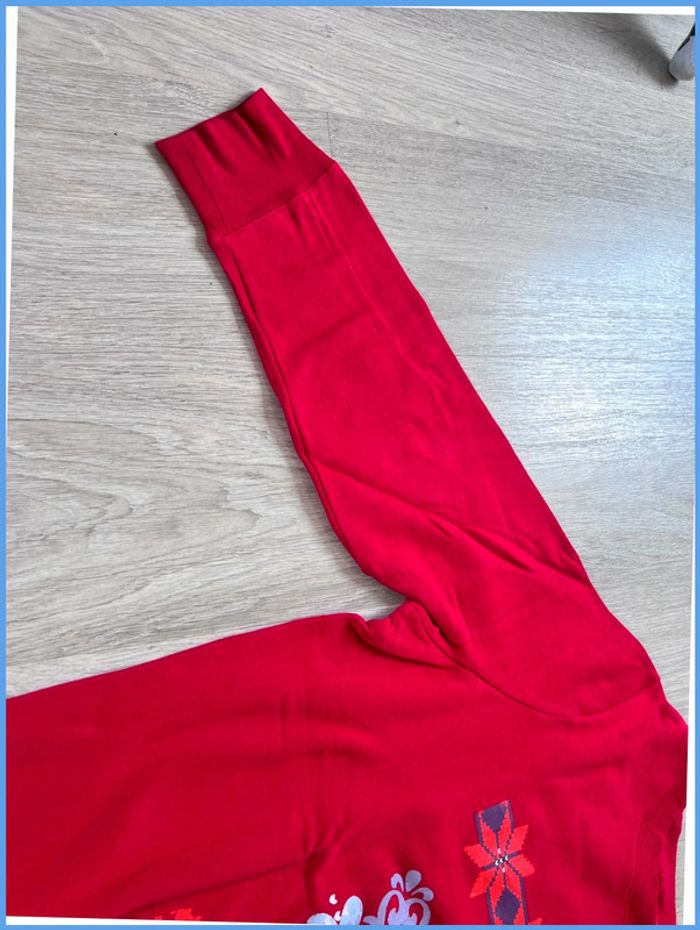 Pull vintage Rouge à motif flocon Taille L - photo numéro 11