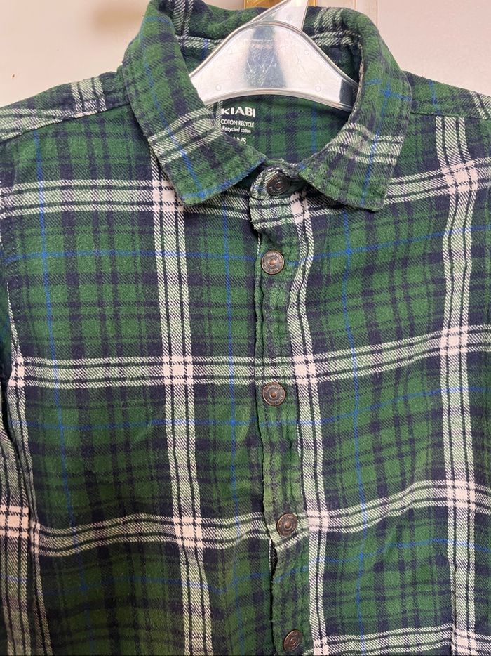 Chemise à carreaux Kiabi vert - photo numéro 2