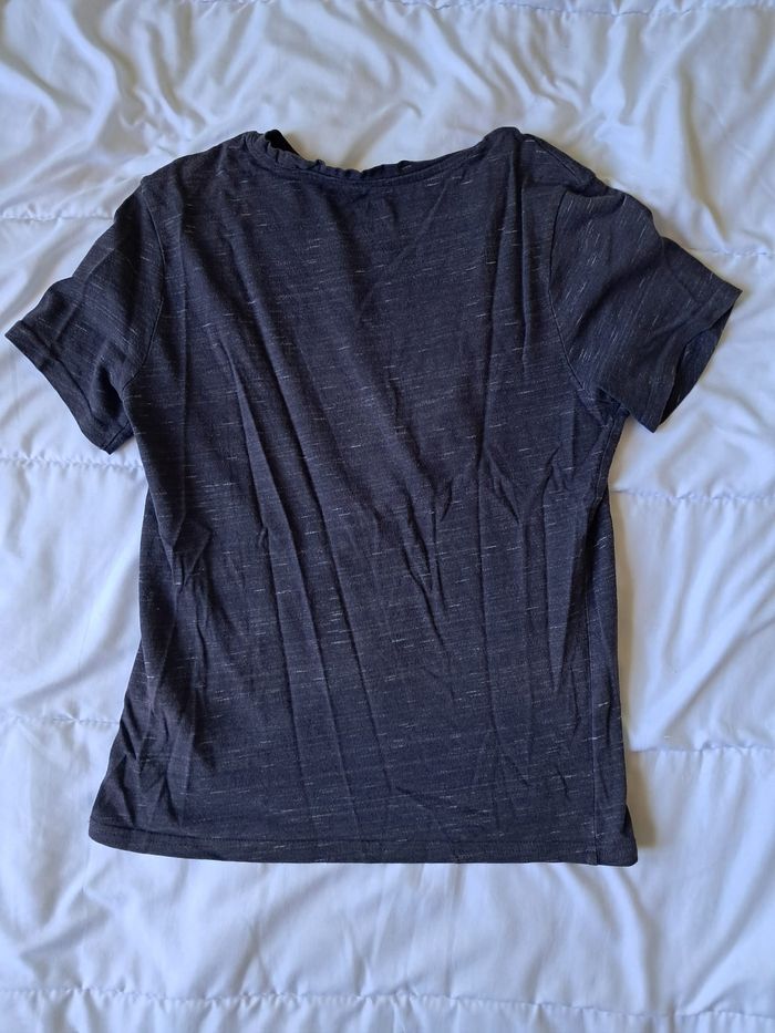 T shirt bleu marine strié 12 ans ou XXS - photo numéro 2