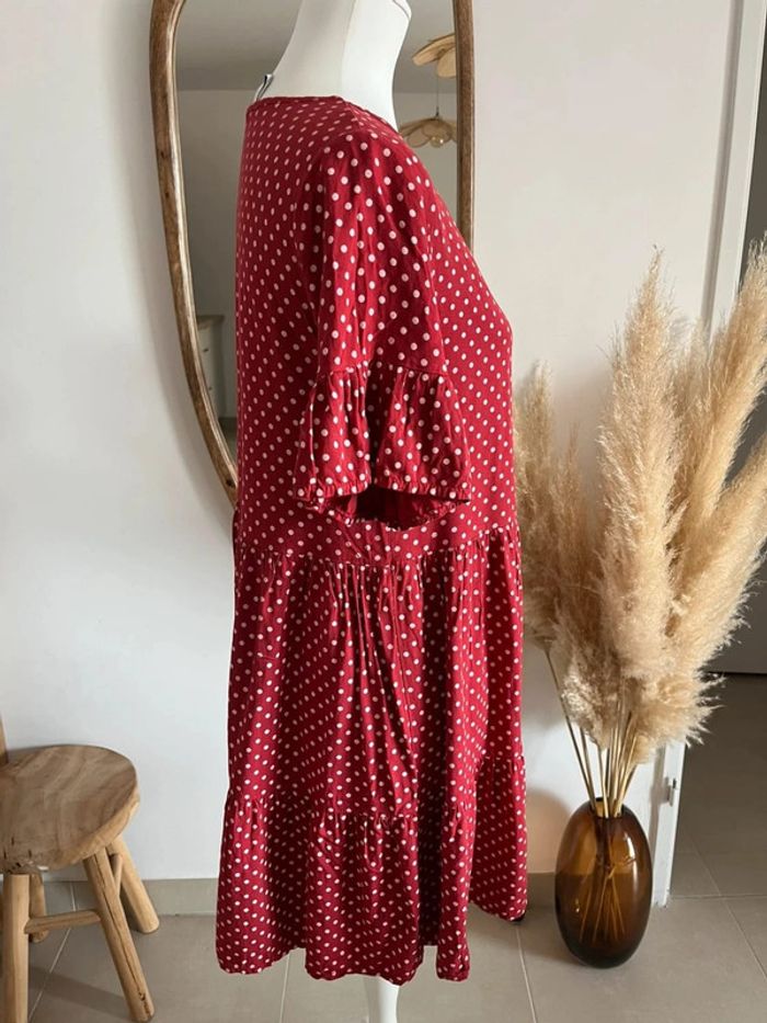Robe fluide à pois rouge Jb Fashion - photo numéro 4