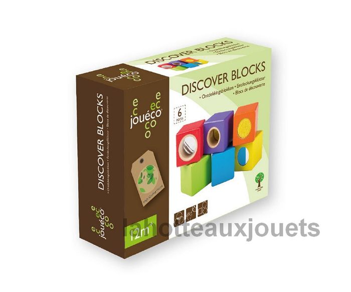 CUBES EN BOIS DE DECOUVERTE JOUECO N°80050