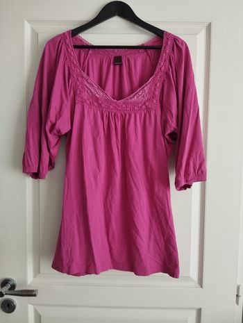 * Tunique fuschia col brodé T52 Blancheporte