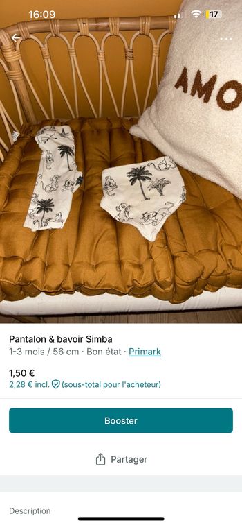Pantalon & bavoir simba