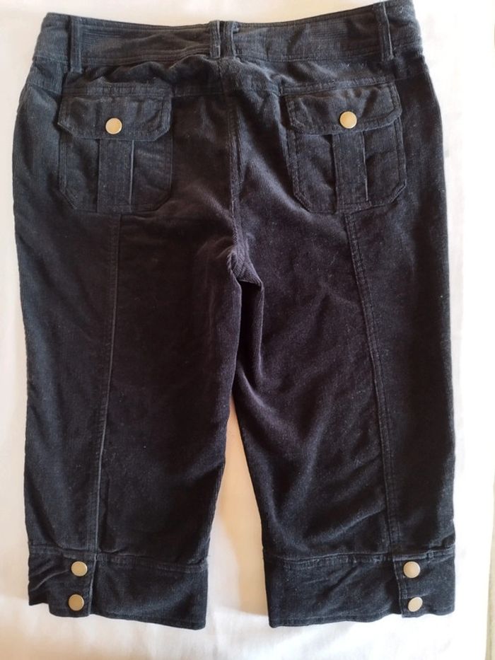 Pantacourt velours noir femme 40 - photo numéro 6