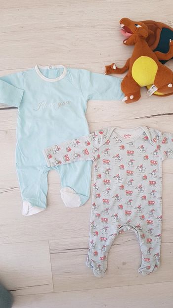 Lot de 2 pyjamas coton mi saison 3mois