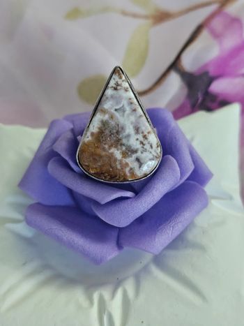 Bague en argent sterling 925 avec pierre laguna lace